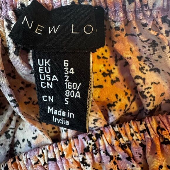 NWT New Look shirred bust puff sleeve mini dress size 2 - Picture 7 of 10